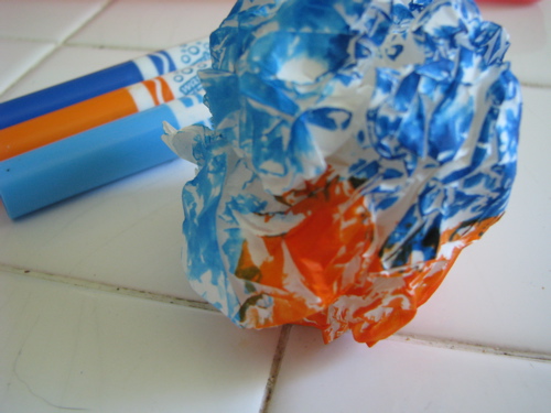 scrunch painting tissue paper