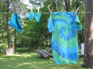 tie dye baby gown bunting