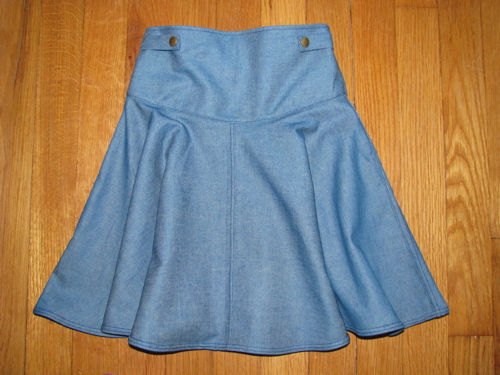 rounded yoke, flared circle skirt for girl