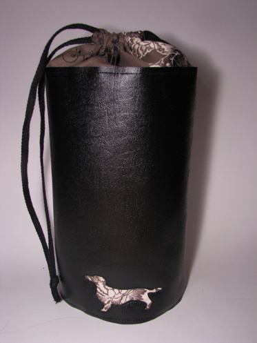 faux leather vinyl cylinder project bag
