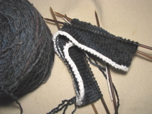 provisional cast-on with contrasting white yarn