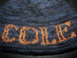 knitted colorwork letters
