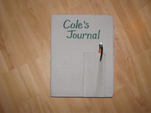journal cover with pencil pocket