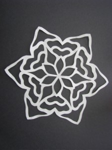 six pointed paper snowflake