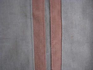 close-up of tuxedo stripes on boy's pants