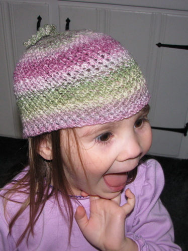 handknit hat made from handspun yarn