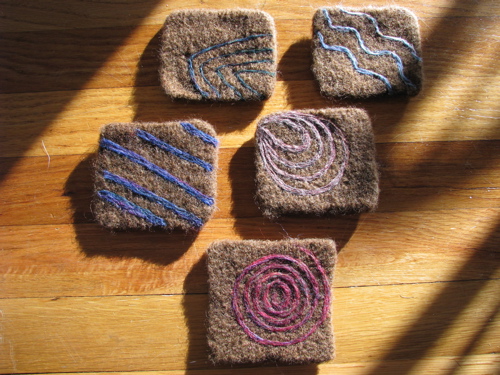 felted wool coasters