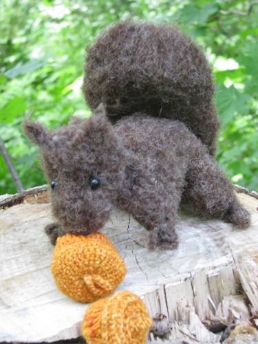 brushed crochet squirrel using RomanSock's pattern for Ultimate Squirrel