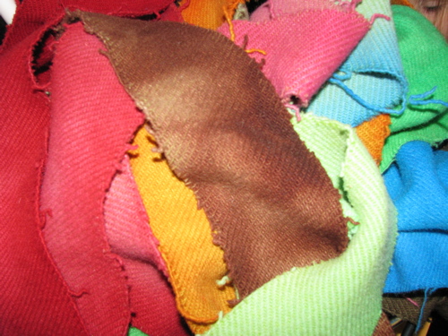 dyed wool blanket remnants scraps