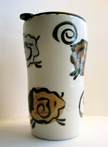 Spunky Eclectic ceramic travel mug sheep