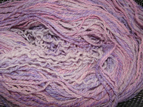 pastel pink purple handspun yarn