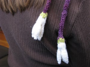 knitted snowdrop flowers