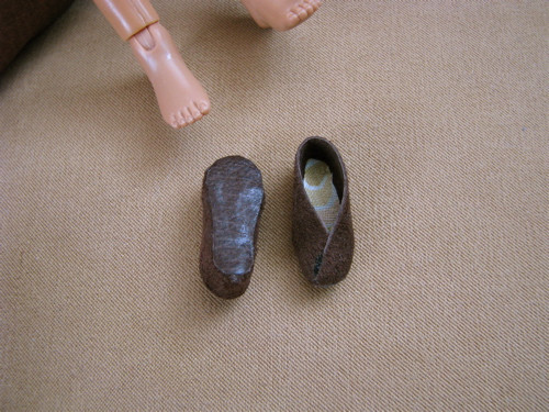 slip on leather doll shoes handmade