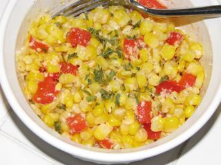 corn with red peppers