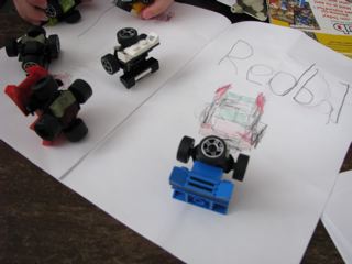 Lego creatures with hand drawn instructions