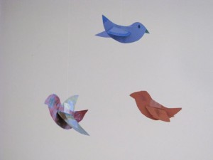 hanging paper birds