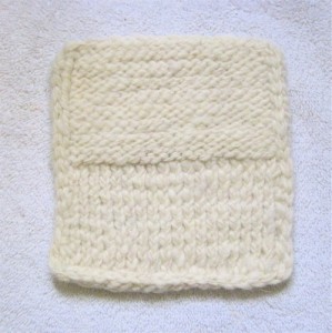knitted wool potholder