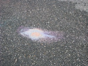 wet sidewalk chalk drawing