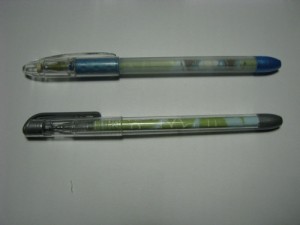 clear pen with fabric insert