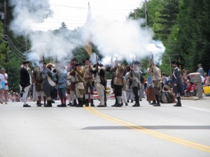 Revolutionary re-enactors in a parade