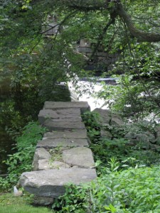 old mill stonework and waterfall
