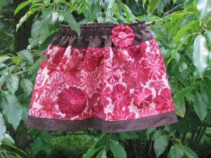 floral and brown skirt for little girl