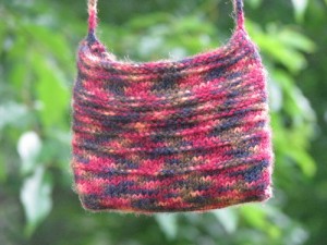 knitted wallet size pouch