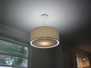 white drum shade pendant lamp