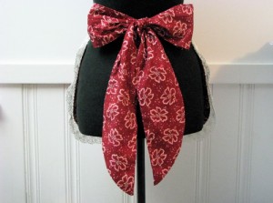 bow tied in the back on an apron