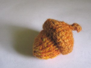 knitted and crocheted acorn amigurumi