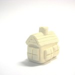light yellow polymer clay ranch house
